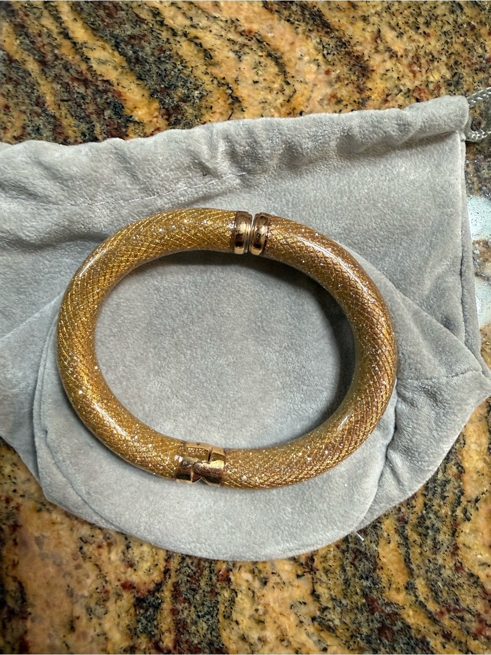 Erwin Pearl Snakeskin Bangle Bracelet 22kt Yellow Gold Plated NWOT